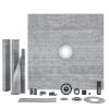 VEVOR Shower Curb Kit, 72"x72" Shower Pan Kit with 2" ABS Central Flange, 4" Stainless Steel Grate, Waterproof Shower Curb & Membrane & Strip