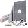 VEVOR Shower Curb Kit, 48"x72" Watertight Shower Curb Overlay with 4" PVC Central Bonding Flange, 4" Stainless Steel Grate