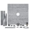 VEVOR Shower Curb Kit, 72"x72" Shower Pan Kit with 2" ABS Central Flange, 4" Stainless Steel Grate, Waterproof Shower Curb & Membrane & Strip