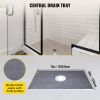 VEVOR Shower Curb Kit, 48"x72" Watertight Shower Curb Overlay with 4" PVC Central Bonding Flange, 4" Stainless Steel Grate