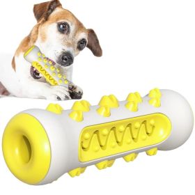 Dog Squeaky Toys for Aggressive Chewers, Tough Toothbrush Dog Chew Toy, Nearly Indestructible Rubber Toys for Pet Training, Teeth Cleaning (Color: Yellow)