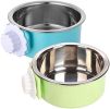 Crate Dog Bowl; Removable Stainless Steel Hanging Pet Cage Bowl Food & Water Feeder Coop Cup for Cat; Puppy; Birds; Rats; Guinea Pigs